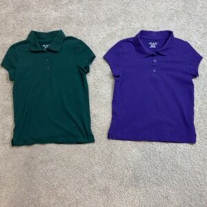 The Childrens Place Boys Polo Shirt Lot 2 Hunter Green Purple Size M 7/8 School